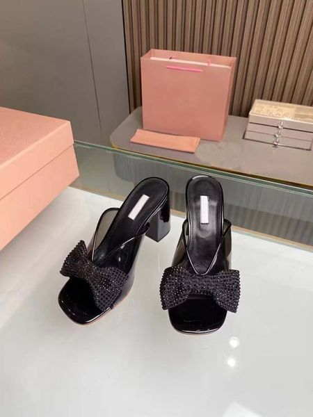 designer slippers thick heel sandals genuine leather outsole summer classic women's transparent party fashion sizes 34-40, Black
designer slippers thick heel sandals genuine leather outsole summer classic women's transparent party fashion sizes 34-40, Black