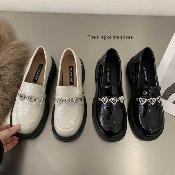 french small fragrant single shoes thick soled women's new british style leather shoes spring 2022, Black
french small fragrant single shoes thick soled women's new british style leather shoes spring 2022, Black