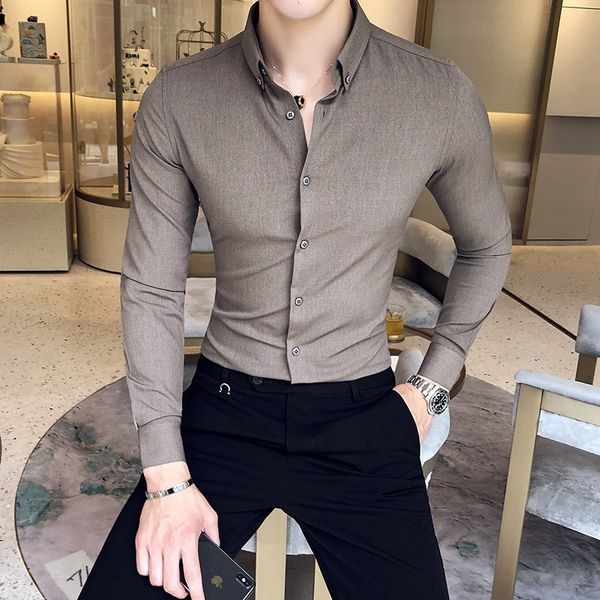 men's casual shirts men's exquisite solid color shirt yingya gentleman style youth long sleeve business mens casual slim shirt 230, White;black
men's casual shirts men's exquisite solid color shirt yingya gentleman style youth long sleeve business mens casual slim shirt 230, White;black