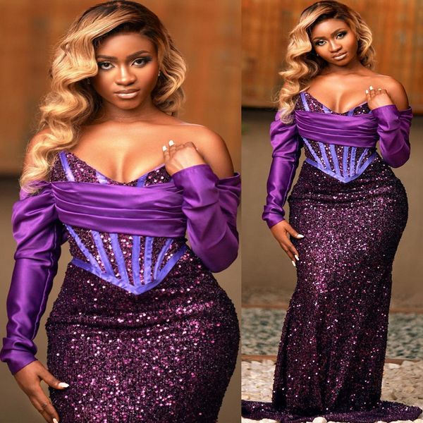 2023 arabic aso ebi purple mermaid prom dresses sequined lace evening formal party second reception birthday engagement bridesmaid gowns dre, Black
2023 arabic aso ebi purple mermaid prom dresses sequined lace evening formal party second reception birthday engagement bridesmaid gowns dre, Black