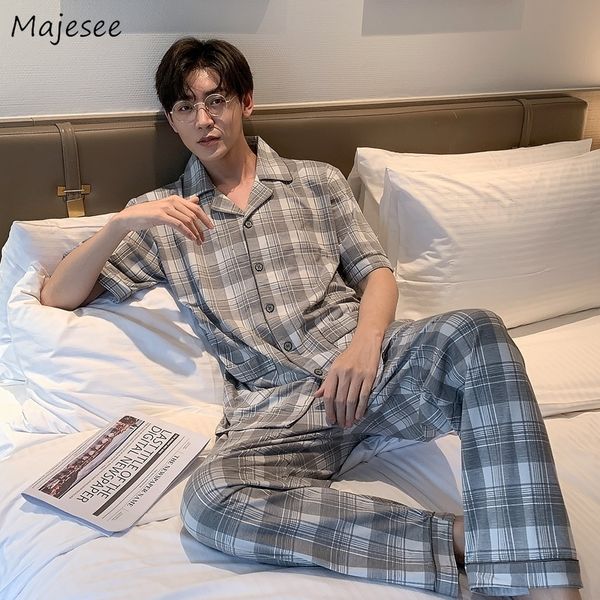 men's sleepwear pajama sets men plaid button-up short sleeve breathable stylish baggy 3xl nightwear clothing ins lounge set cozy pyjam, Black;brown
men's sleepwear pajama sets men plaid button-up short sleeve breathable stylish baggy 3xl nightwear clothing ins lounge set cozy pyjam, Black;brown