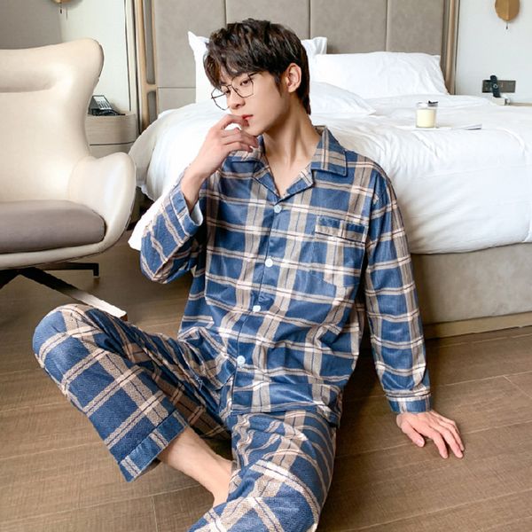 men's sleepwear men's cotton pajamas sleepwear long-sleeved trousers suits for spring and autumn pijamas check print pajamas for, Black;brown
men's sleepwear men's cotton pajamas sleepwear long-sleeved trousers suits for spring and autumn pijamas check print pajamas for, Black;brown