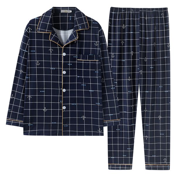 men's sleepwear spring and autumn pajamas men's cotton long-sleeved cardigan loose large size thin section youth home service suit, Black;brown
men's sleepwear spring and autumn pajamas men's cotton long-sleeved cardigan loose large size thin section youth home service suit, Black;brown