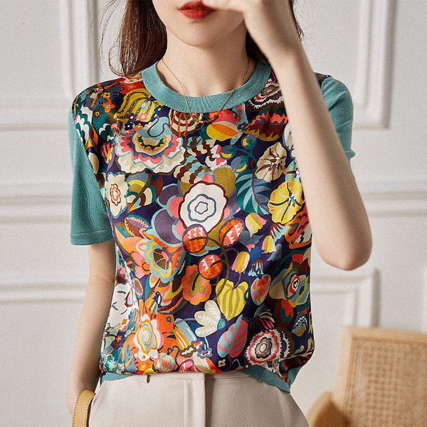 women's t-shirt european summer women patchwork knitted t shirts lady short sleeve knitted women graphic t shirts 230320, White
women's t-shirt european summer women patchwork knitted t shirts lady short sleeve knitted women graphic t shirts 230320, White
