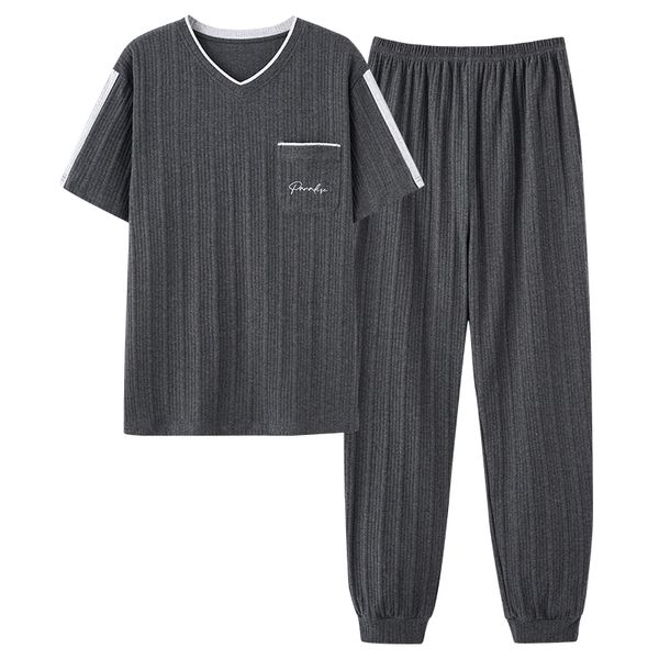 men's sleepwear men v-neck pajamas sets summer short sleeve modal casual tracksuit sleepshirt pants 2pc pyjamas male big yards pijamas, Black;brown
men's sleepwear men v-neck pajamas sets summer short sleeve modal casual tracksuit sleepshirt pants 2pc pyjamas male big yards pijamas, Black;brown