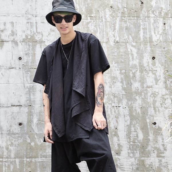 men's vests sleeveless hoodie cardigan summer cotton and linen solid color hip hop show irregular front large waistcoat 230320, Black;white
men's vests sleeveless hoodie cardigan summer cotton and linen solid color hip hop show irregular front large waistcoat 230320, Black;white
