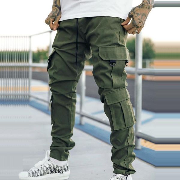 men's pants men cargo pants trousers for men full length solid color loose multi-pocket autumn drawstring pockets pants streetwear 2303, Black
men's pants men cargo pants trousers for men full length solid color loose multi-pocket autumn drawstring pockets pants streetwear 2303, Black