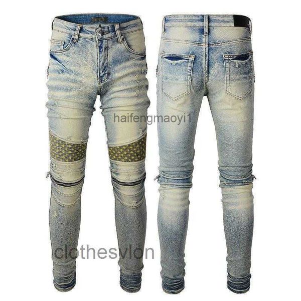 jeans designer mens amri fashionable men's money washed rag patchwork knee zipper slim fit jeans slp motorcycle pants, Blue
jeans designer mens amri fashionable men's money washed rag patchwork knee zipper slim fit jeans slp motorcycle pants, Blue