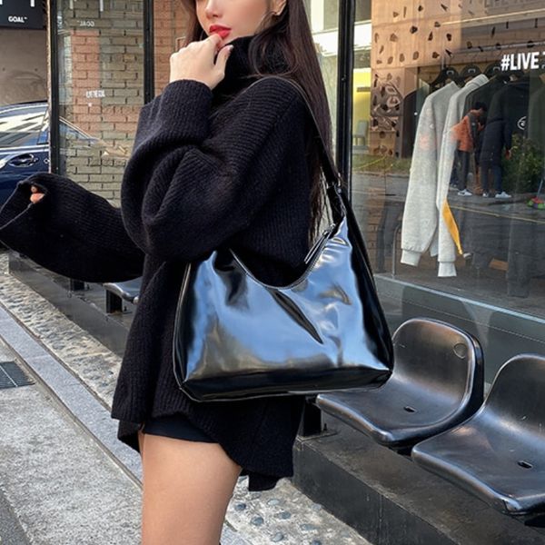 evening bags fashion design women shoulder vintage patent leather ladies underarm bag retro solid color female girls half moon handbags 2303
evening bags fashion design women shoulder vintage patent leather ladies underarm bag retro solid color female girls half moon handbags 2303