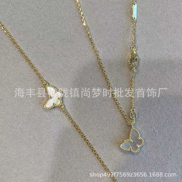high edition little butterfly necklace female plated 18k rose gold lock bone chain white grey fritillaria pendant live broadcast, Silver
high edition little butterfly necklace female plated 18k rose gold lock bone chain white grey fritillaria pendant live broadcast, Silver