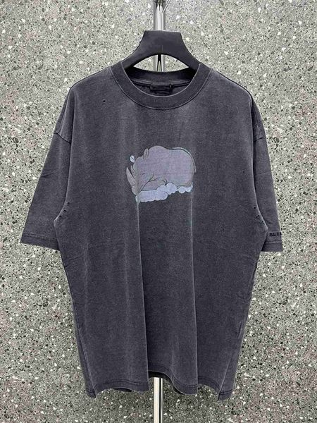 plush t shirt designer luxury coats balciga edition paris b classic washed old rhino print short sleeve men's and women's loose os, Black
plush t shirt designer luxury coats balciga edition paris b classic washed old rhino print short sleeve men's and women's loose os, Black