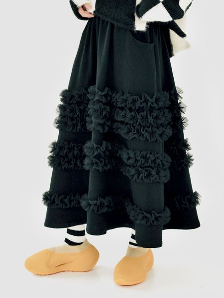 skirts imakokoni's original design lace black elastic waist skirt warm in autumn and winter loose casual for women 230321
skirts imakokoni's original design lace black elastic waist skirt warm in autumn and winter loose casual for women 230321