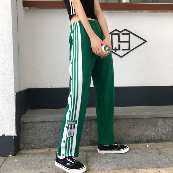 new women's sports pants high waist wide leg three bars casual straight leg pants, Black;white
new women's sports pants high waist wide leg three bars casual straight leg pants, Black;white