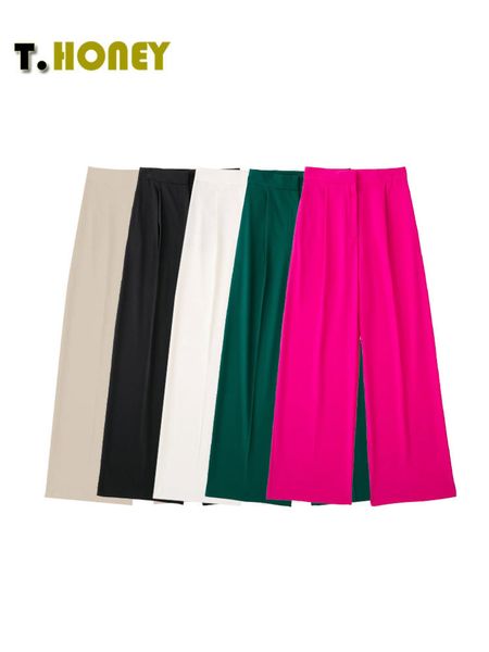 women's pants capris tellhoney women fashion solid high waist wide leg pants suit female casual front zipper with pockets ladies loose, Black;white
women's pants capris tellhoney women fashion solid high waist wide leg pants suit female casual front zipper with pockets ladies loose, Black;white