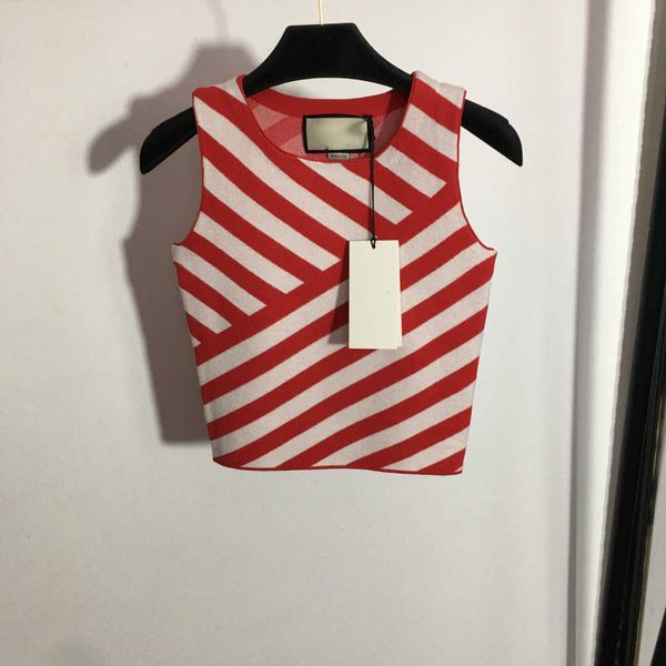 23ss designer brand women vest contrasting color diagonal stripe knitted vest elastic force bottoming shirt womens clothes, White
23ss designer brand women vest contrasting color diagonal stripe knitted vest elastic force bottoming shirt womens clothes, White