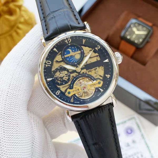 pp men's mechanical watch, hollow out, tourbillon, automatic mechanical belt watch cc
pp men's mechanical watch, hollow out, tourbillon, automatic mechanical belt watch cc