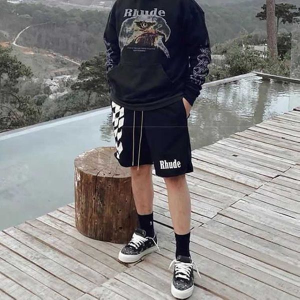 men's shorts american fashion brand rhude black and white checkerboard shorts men's and women's casual high street drawcord m, White;black
men's shorts american fashion brand rhude black and white checkerboard shorts men's and women's casual high street drawcord m, White;black