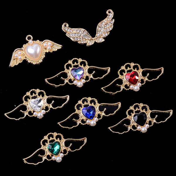 charms 50pc wholesale fashion gold color pearl crystal flying wing charm for diy hair jewelry accessories 230320, Bronze;silver
charms 50pc wholesale fashion gold color pearl crystal flying wing charm for diy hair jewelry accessories 230320, Bronze;silver