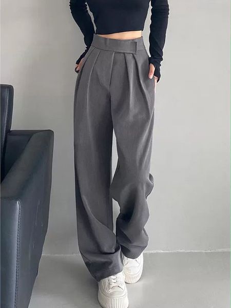 women's pants capris wide leg women classic suit pants vintage palazzo office elegant casual black trousers female high wasit pants 230, Black;white
women's pants capris wide leg women classic suit pants vintage palazzo office elegant casual black trousers female high wasit pants 230, Black;white