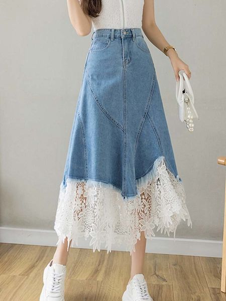 skirts casual denim irregular lace stitching aline umbrella 2023 summer korean fashion women's clothing 230321, Black
skirts casual denim irregular lace stitching aline umbrella 2023 summer korean fashion women's clothing 230321, Black