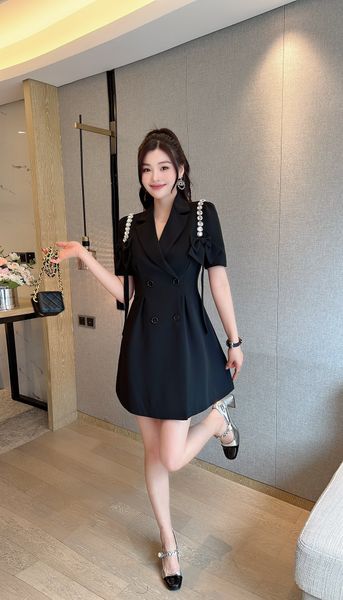 300 2023 runway dress spring summer dress brand same style empire lapel neck short sleeve striped womens dress fashion weilan888, Black
300 2023 runway dress spring summer dress brand same style empire lapel neck short sleeve striped womens dress fashion weilan888, Black