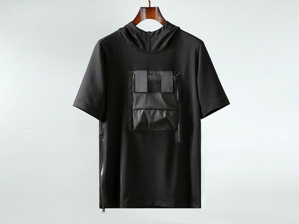 men's brand luxury toney t-shirts loose side zipper reflective logo hooded t shirt dark american fashion short sleeve, White;black
men's brand luxury toney t-shirts loose side zipper reflective logo hooded t shirt dark american fashion short sleeve, White;black