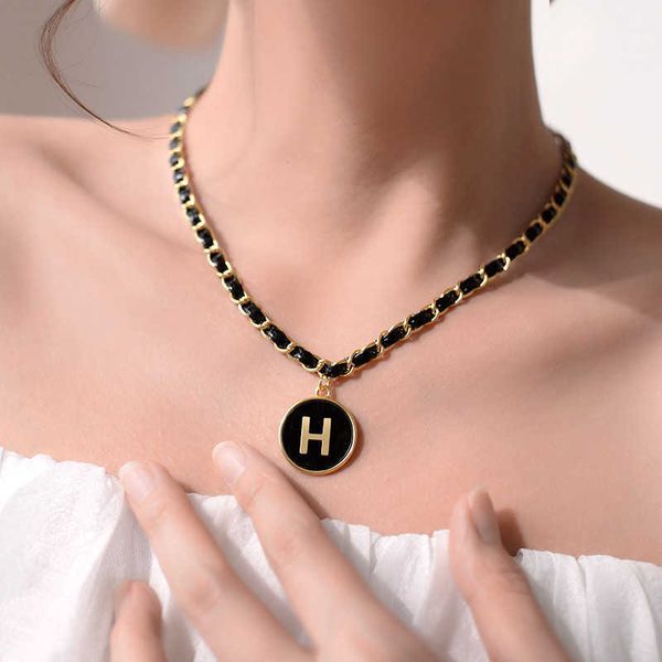 s strands strings alphabet h round brand pendant women fashionable personality necklace high-grade design sensibility small clavicle, Silver
s strands strings alphabet h round brand pendant women fashionable personality necklace high-grade design sensibility small clavicle, Silver