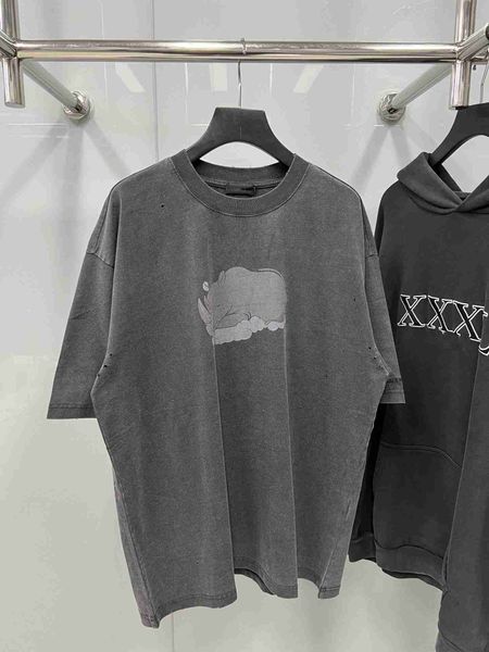 plush t shirt designer luxury coats balciga edition paris b classic washed old rhino print short sleeve men's and women's loose os, Black
plush t shirt designer luxury coats balciga edition paris b classic washed old rhino print short sleeve men's and women's loose os, Black