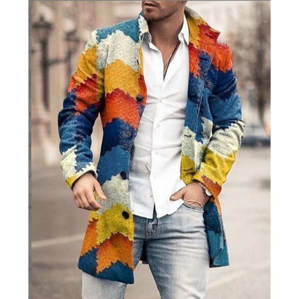 men's wool blends autumn and winter woolen stand collar midlength pocket casual coat 230320, Black
men's wool blends autumn and winter woolen stand collar midlength pocket casual coat 230320, Black