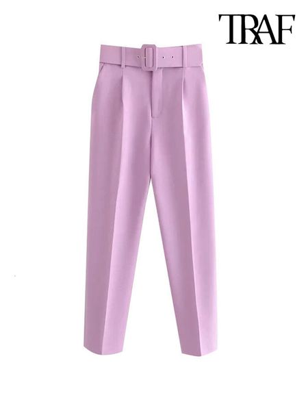 women's pants capris traf women fashion with belt side pockets office wear pants vintage high waist zipper fly female ankle trousers mu, Black;white
women's pants capris traf women fashion with belt side pockets office wear pants vintage high waist zipper fly female ankle trousers mu, Black;white