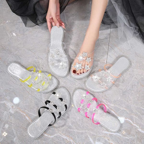 sandals twinkle diamond star narrow band sandals women rhinestone open toe flat heel clear jelly shoes charm crystal gladiator sandalias g23, Black 
sandals twinkle diamond star narrow band sandals women rhinestone open toe flat heel clear jelly shoes charm crystal gladiator sandalias g23, Black