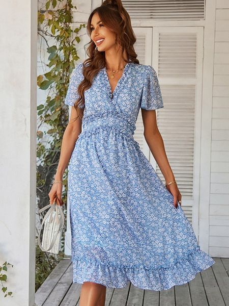 casual dresses women's summer v neck short sleeve a line high waist small floral printed all match dresses for fashion 230321, Black;gray
casual dresses women's summer v neck short sleeve a line high waist small floral printed all match dresses for fashion 230321, Black;gray
