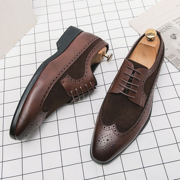 sandals block men pu stitching lace-up low heel carving classic business dress daily comfort derby, Black
sandals block men pu stitching lace-up low heel carving classic business dress daily comfort derby, Black