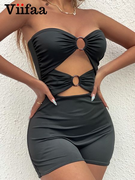 womens jumpsuits rompers viifaa strapless cut out oring detail romper party club outfits for women summer black solid bodycon playsuit 23032, Black;white
womens jumpsuits rompers viifaa strapless cut out oring detail romper party club outfits for women summer black solid bodycon playsuit 23032, Black;white