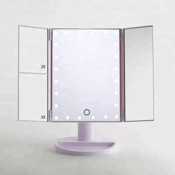 makeup tools infitrans 3 folds lighted vanity makeup mirror,1x/2x/3x magnification, 21 led bright table mirror with touch screen,180 adjusta
makeup tools infitrans 3 folds lighted vanity makeup mirror,1x/2x/3x magnification, 21 led bright table mirror with touch screen,180 adjusta