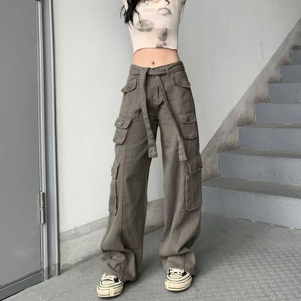 women's pants capris retro gray overalls wide leg cargo women pants women's trousers low waist loose casual trousers vintage stree, Black;white
women's pants capris retro gray overalls wide leg cargo women pants women's trousers low waist loose casual trousers vintage stree, Black;white