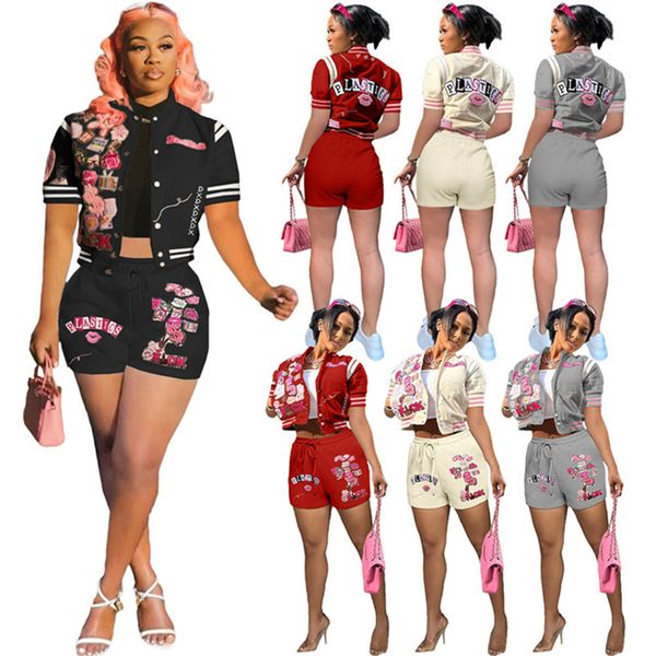 2023 designer brand summer tracksuits women two piece sets baseball uniform outfits short sleeve jacket shorts casual print sportswear joggi, Gray
2023 designer brand summer tracksuits women two piece sets baseball uniform outfits short sleeve jacket shorts casual print sportswear joggi, Gray