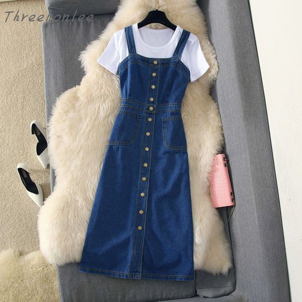 two piece dress summer women fashion casual sets loose sling vest jeans and white tshirt female sweet outfit suit 230321
two piece dress summer women fashion casual sets loose sling vest jeans and white tshirt female sweet outfit suit 230321