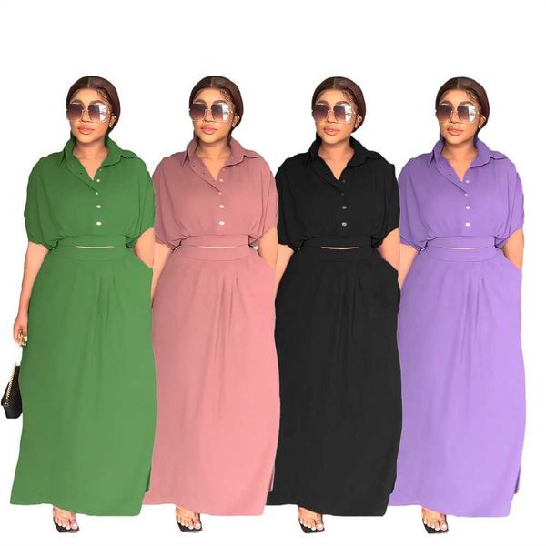 selling 9899 fashion two piece women clothing lapel short blouse loose long skirt set outfits for, Black;gray
selling 9899 fashion two piece women clothing lapel short blouse loose long skirt set outfits for, Black;gray