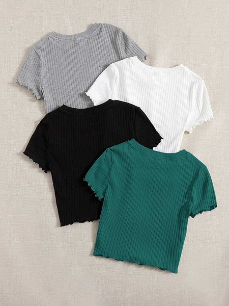 women's t-shirt 4 pack short sleeve trim ribbed knit tees crop solid color short t-shirt 1q0x, White
women's t-shirt 4 pack short sleeve trim ribbed knit tees crop solid color short t-shirt 1q0x, White
