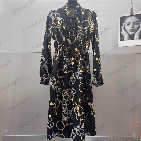 women dresses clashing color chain trim lapel long sleeves designer dress bow streamers adorn neckline corset waist slimming maxiskit dresse, Black;gray
women dresses clashing color chain trim lapel long sleeves designer dress bow streamers adorn neckline corset waist slimming maxiskit dresse, Black;gray