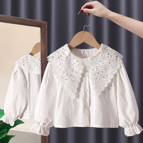 kids shirts spring girls clothes 2-8 year big flower hollow lapel collar white blouse for toddler girls ruched puff sleeve cotton shirts 230, White;black
kids shirts spring girls clothes 2-8 year big flower hollow lapel collar white blouse for toddler girls ruched puff sleeve cotton shirts 230, White;black