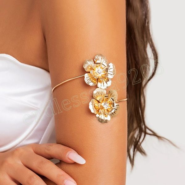 open adjustable flower upper arm bracelets for women trendy charms wedding cuff bracelets 2023 fashion jewelry accessories girls, Golden;silver
open adjustable flower upper arm bracelets for women trendy charms wedding cuff bracelets 2023 fashion jewelry accessories girls, Golden;silver