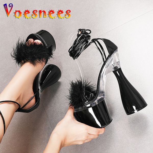 sandals round heels furry women platform summer fashion fur party shoes 17 5cm super high heel ankle cross tied 230321, Black
sandals round heels furry women platform summer fashion fur party shoes 17 5cm super high heel ankle cross tied 230321, Black
