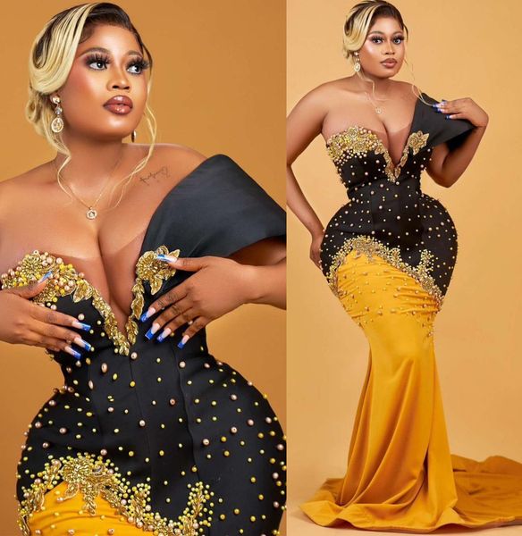 2023 arabic aso ebi luxurious mermaid prom dresses pearls beaded crystals evening formal party second reception birthday engagement gowns dr, Black
2023 arabic aso ebi luxurious mermaid prom dresses pearls beaded crystals evening formal party second reception birthday engagement gowns dr, Black