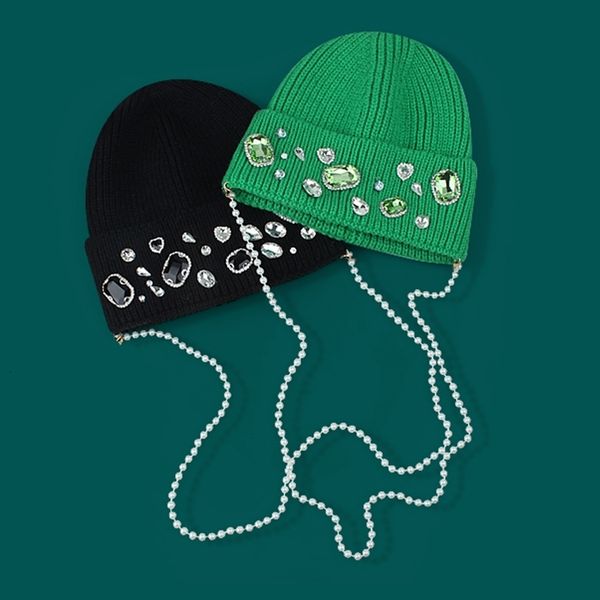 beanieskull caps brand designer women's winter skullies beanies pearl chain wool hat personality warm ear protection knitted cap femme, Blue;gray
beanieskull caps brand designer women's winter skullies beanies pearl chain wool hat personality warm ear protection knitted cap femme, Blue;gray
