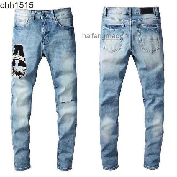 off high street embroidery badge knife cuts blue holes and destroys jeans men's slim leggings
off high street embroidery badge knife cuts blue holes and destroys jeans men's slim leggings