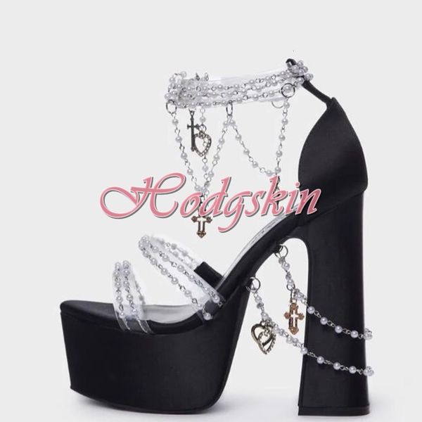 sandals pearl chain crystal open toe platform chunky high heels solid style hook and loop summer party dress shoes 230321, Black
sandals pearl chain crystal open toe platform chunky high heels solid style hook and loop summer party dress shoes 230321, Black