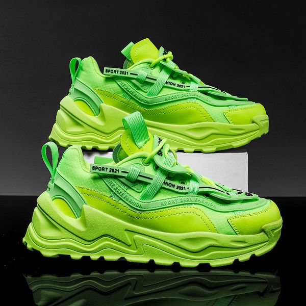new fashion green sneakers men platform casual hip hop street chunky sneakers men summer mesh breathable jogging trainers, Black
new fashion green sneakers men platform casual hip hop street chunky sneakers men summer mesh breathable jogging trainers, Black