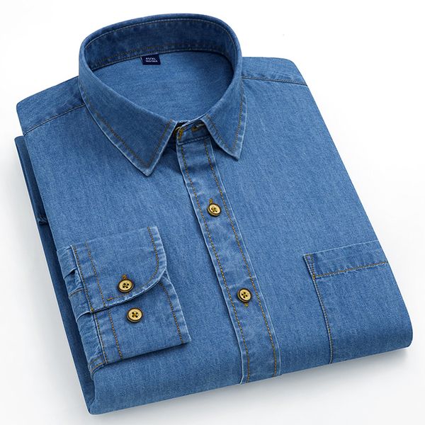 men's casual shirts men's classic long sleeve western denim work shirt single chest pocket standard-fit comfort durability soft ca, White;black
men's casual shirts men's classic long sleeve western denim work shirt single chest pocket standard-fit comfort durability soft ca, White;black